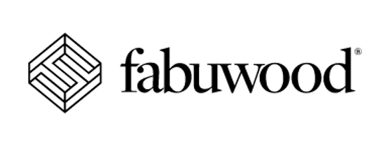 A black and white image of the fabuwood logo.